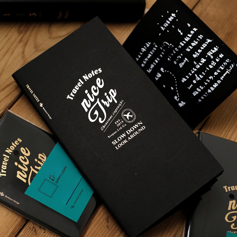 Travel Notebook Journal - Fromthenon Dayanıklı Kalınlaştırılmış Standart Pasaport Siyah