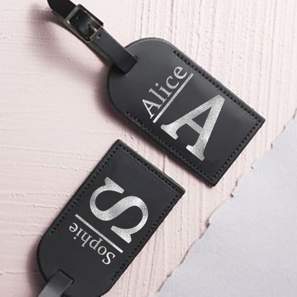 Travel Accessories B&M - Kişiselleştirilmiş Mektup Adı Monogram Bagaj Etiketi