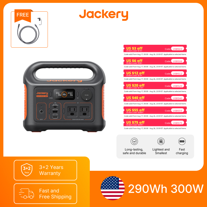 Travel Accessories Electronics - Jackery Taşınabilir Güç İstasyonu Explorer 300New,