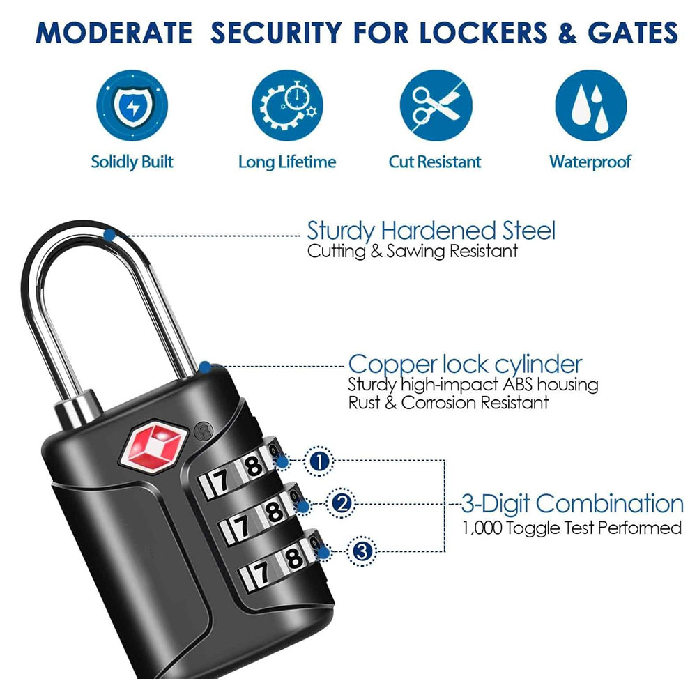 TSA Onaylı Bagaj Kilitleri, Ko - Travel Lock Tsa Approved incelemesi ve fiyatı